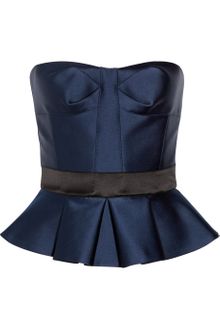 Burberry Prorsum Strapless Satin Peplum Top - Lyst