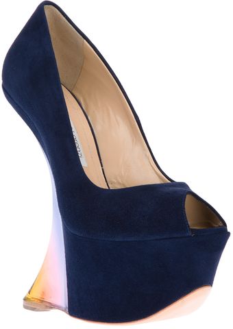 Gianmarco Lorenzi Platform Wedge Pump - Lyst