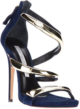 Gianmarco Lorenzi Metallic Strappy Sandals - Lyst