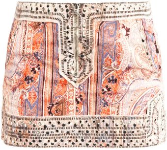 Isabel Marant Jinny Paisley Studded Mini Skirt - Lyst