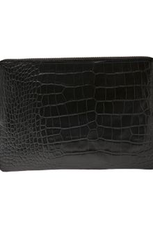 Lanvin Croc Envelope Clutch - Lyst