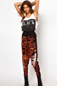 One Teaspoon Airtex Panelled Sporty Pants in Easy Tiger Print - Lyst