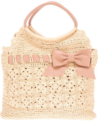 RED Valentino Woven Straw Tote - Lyst