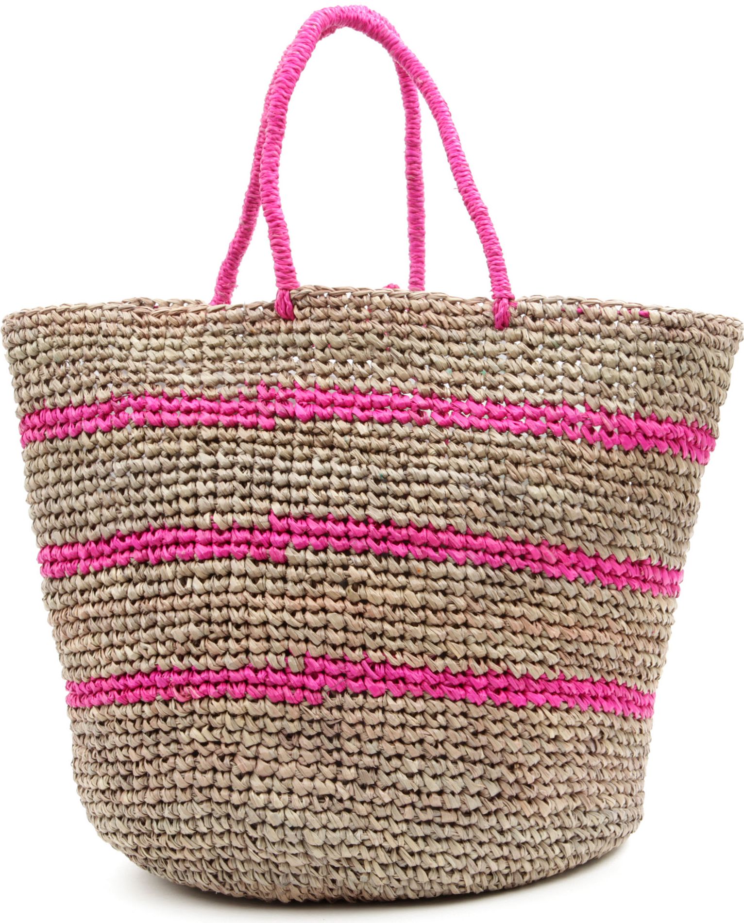 Sensi Studio Hand Woven Straw Maxi Tote Bag in Pink (grey) | Lyst