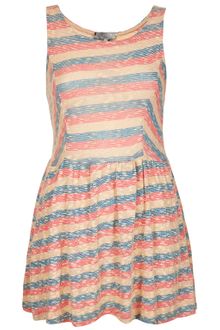 Topshop Stripe Skater Dress By Love - Lyst