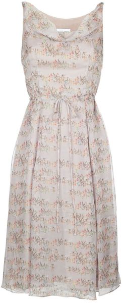 Almost Famous House Print Chiffon Dress - Lyst