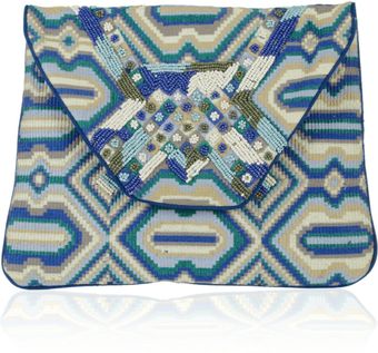 Antik Batik Tulib Bead Embellished Woven Cotton Clutch - Lyst