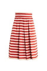 Dolce & Gabbana Raffia-Trim Jacquard-Stripe Skirt