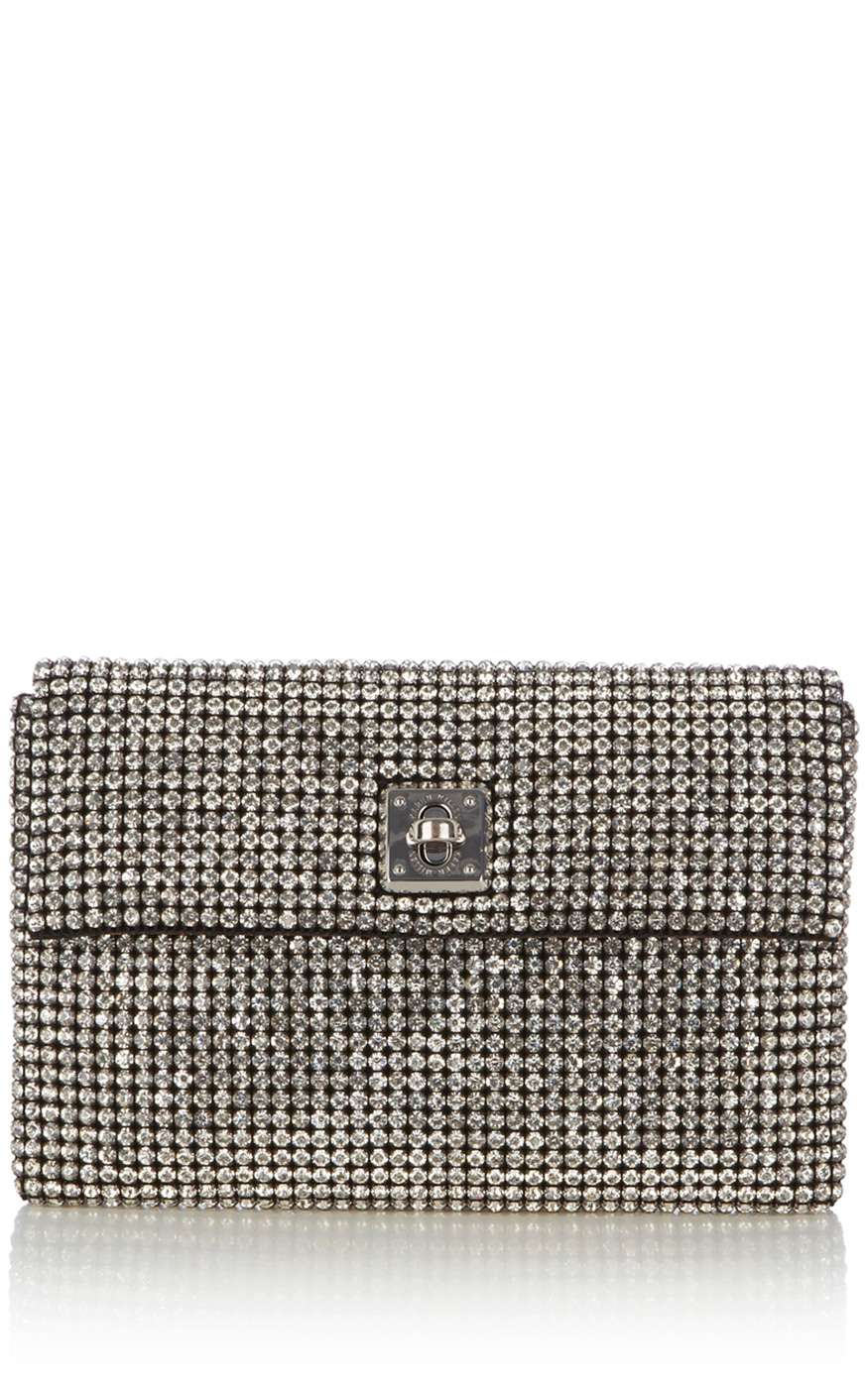 karen millen silver clutch bag