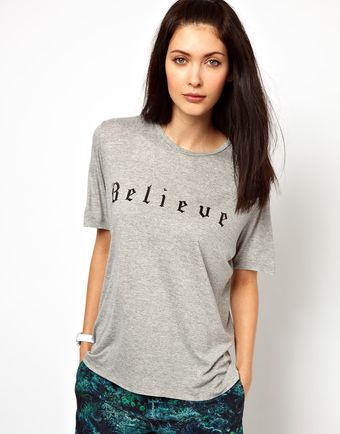 Lulu & Co Mary Mccartney Tee with Believe Print - Lyst