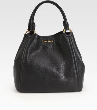 Miu Miu Vitello Caribou Double Handle Bucket Bag - Lyst