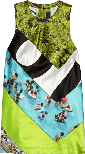 Proenza Schouler Printed Cottonblend Satin Top - Lyst