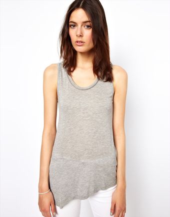 Vanessa Bruno Athé Jersey Tank with Faggoting Detail At Neck - Lyst