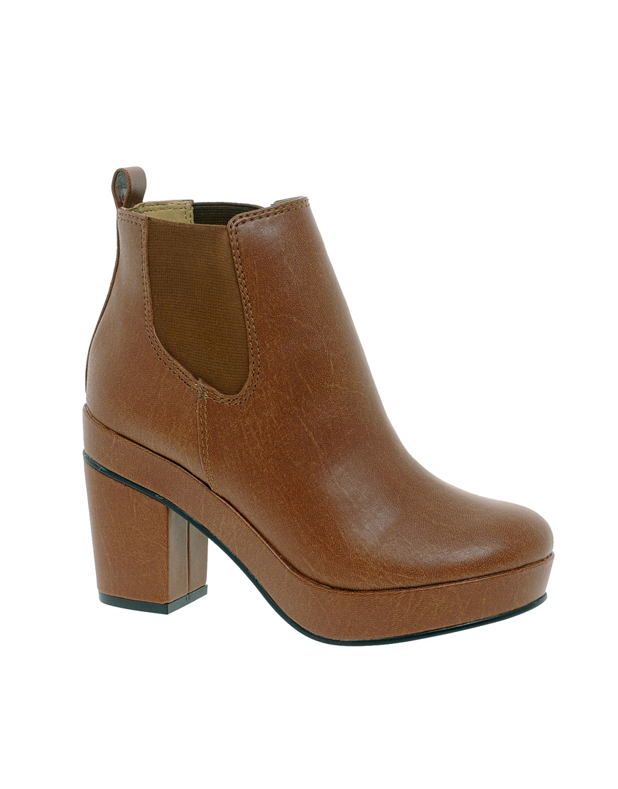 Asos Collection Asos Atlanta Chelsea Ankle Boots in Brown (tan) | Lyst