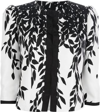 Blumarine Leaf Print Cropped Jacket - Lyst