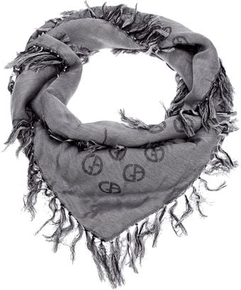 Giorgio Armani Large Emblem Print Scarf - Lyst