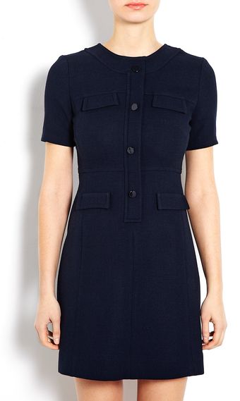 Goat Exclusive Navy Sylvie Contrast Pocket Shift Dress - Lyst