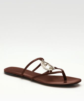 Gucci Thong Flat Sandals - Lyst