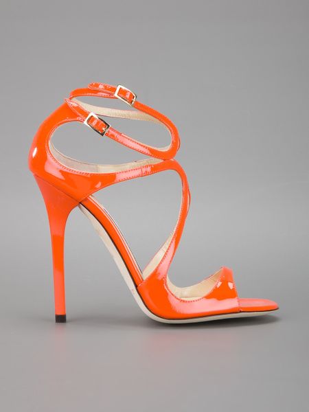 Jimmy Choo High Heel Sandal in Orange | Lyst