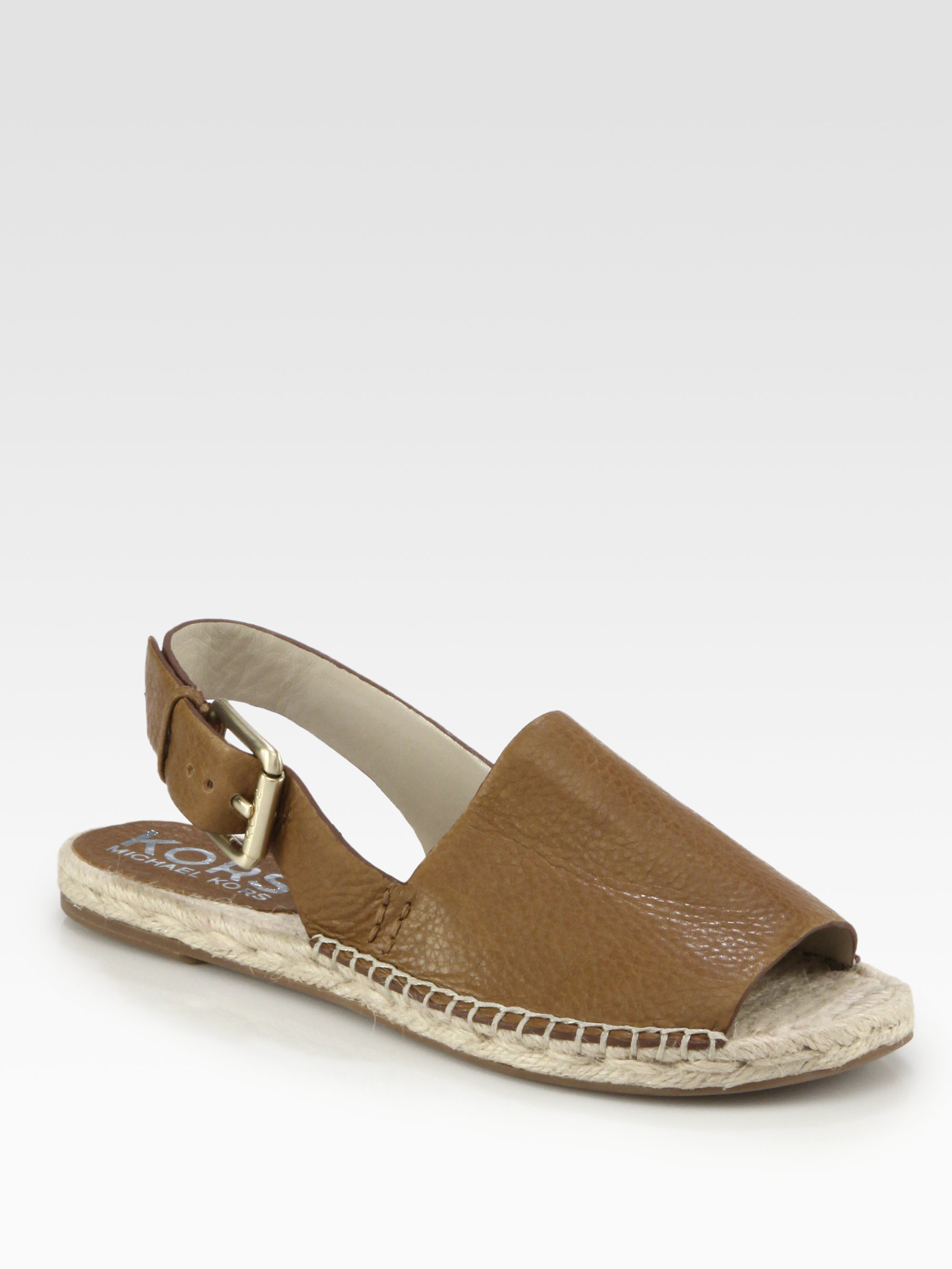 Kors By Michael Kors Blythe Leather Espadrille Sandals in (luggage) Lyst