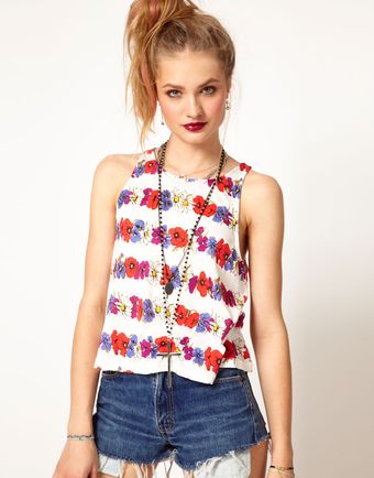 Mink Pink Flower Child Vest Top in Floral Stripe - Lyst