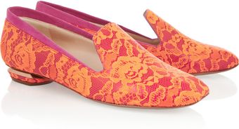 Nicholas Kirkwood Lacecovered Patentleather Loafers - Lyst