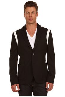 Pierre Balmain Two Button Jacket with Leather Yoke - Lyst