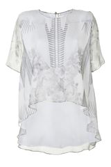 Prabal Gurung Printed Silk Oversized Aline Blouse 