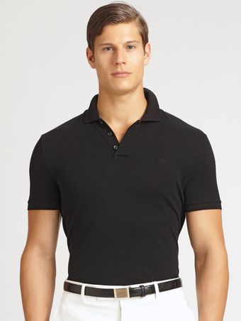 Ralph Lauren Black Label Solid Mesh Knit Polo - Lyst