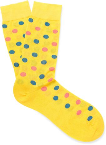 Richard James Spotted Cotton Socks - Lyst