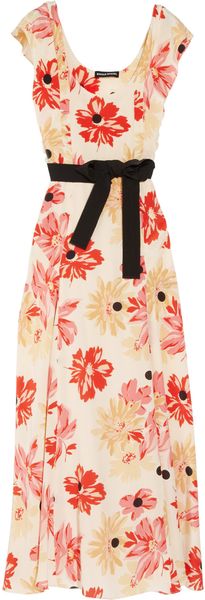 Sonia Rykiel Floral Print Silk Crepe De Chine Dress - Lyst