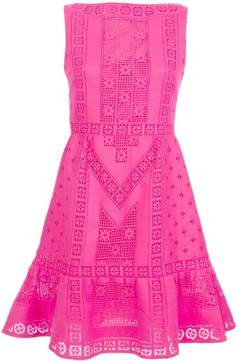 Valentino Crochet Knit Dress - Lyst