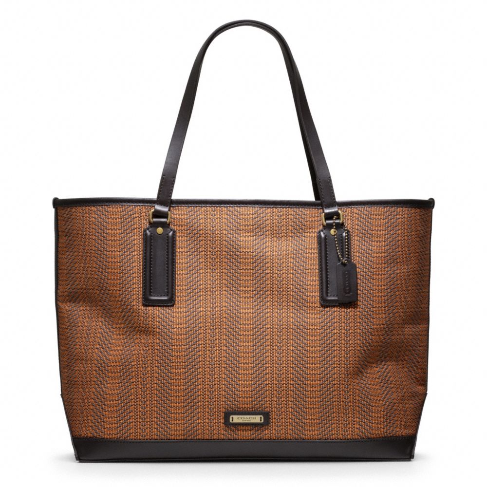 coach woven tote 16