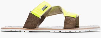 DSquared2 Neon Yellow Grosgrain Leathertrimmed Sandals - Lyst