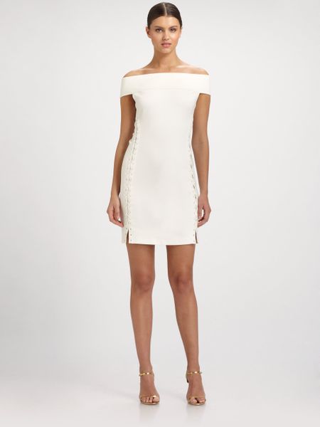 halston white gown
