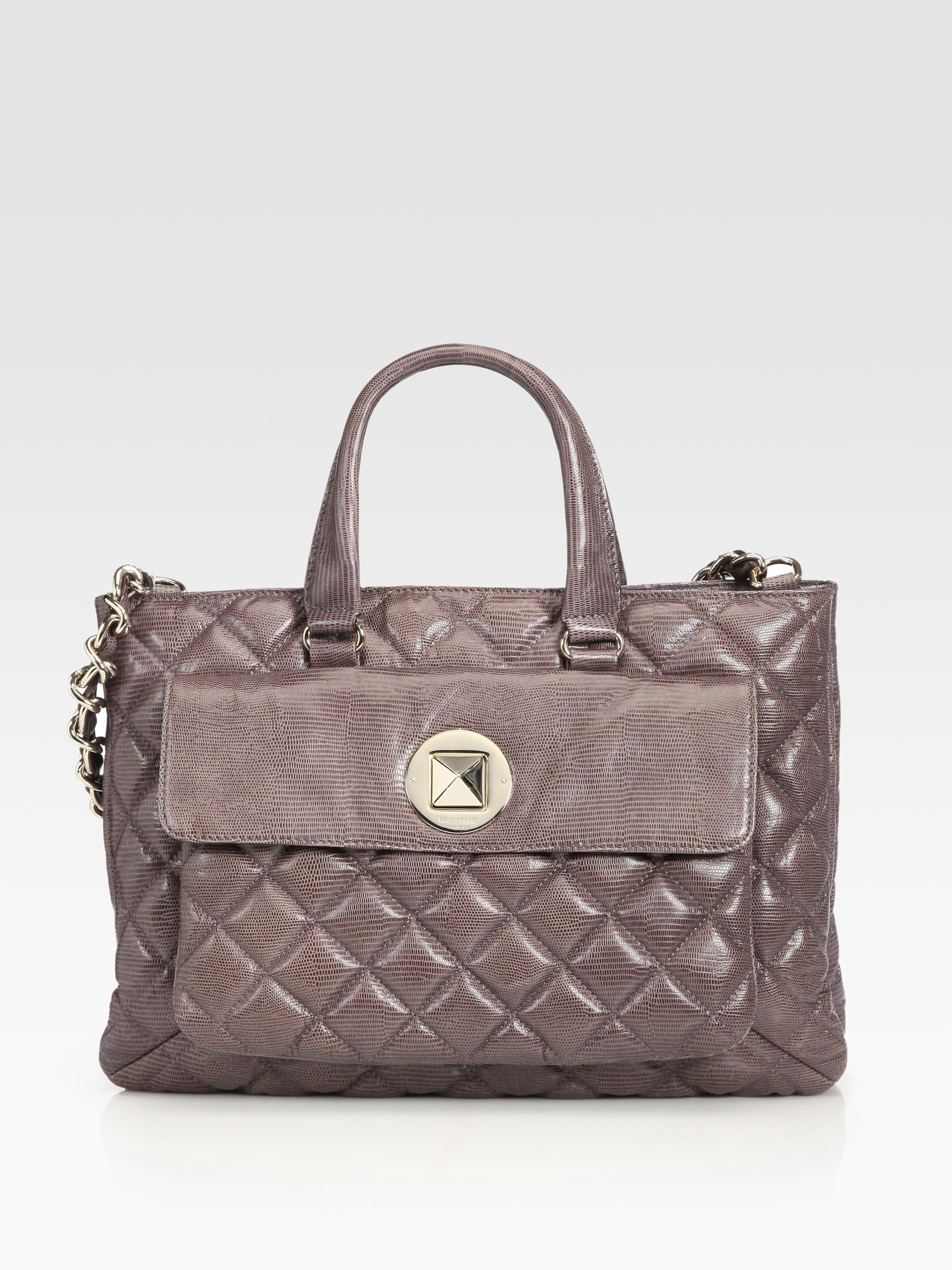 Kate Spade Campbell Quilted Leather Tote Bag in Gray (grey) | Lyst