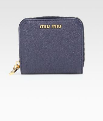 Miu Miu Madras Ziparound Leather Wallet - Lyst