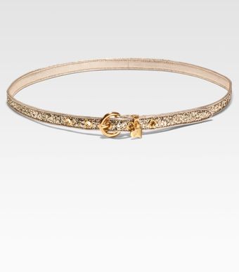 Miu Miu Cinture Glitter Beltgold - Lyst
