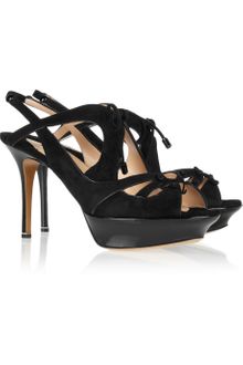 Nicholas Kirkwood Patent Leather and Suede Slingback Sandals - Lyst