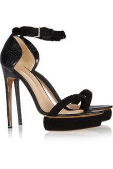 Nicholas Kirkwood Textured Leather and Suede Platform Sandals - Lyst