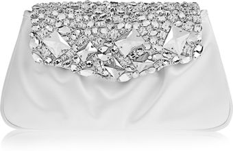 Yves Saint Laurent Swarovski Crystalembellished Satin Clutch - Lyst
