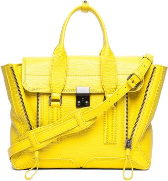 3.1 Phillip Lim Medium Pashli Shark Embossed Satchel in Electric Yellow - Lyst