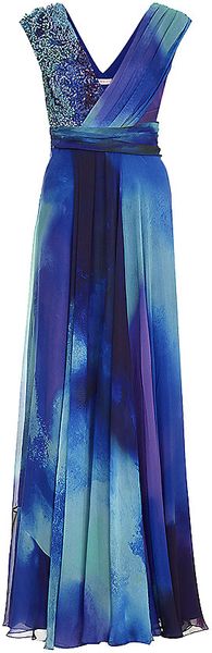 Matthew Williamson Embellished Sari Drape Gown - Lyst