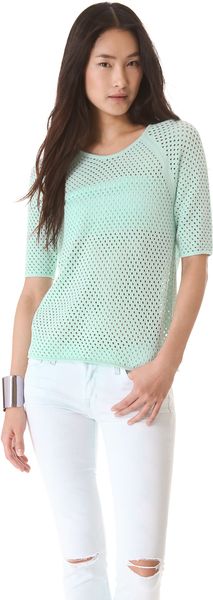 Milly Erin Net Pullover - Lyst