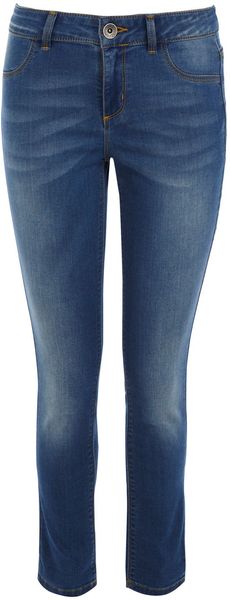 Oasis Light Wash Jade Crop - Lyst