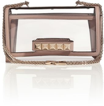 Valentino Leatherpvc Rockstud Shoulder Bag - Lyst