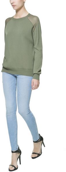Zara Cropped 5 Pocket Trousers - Lyst