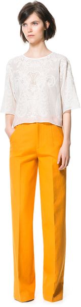Zara High Waist Trousers - Lyst