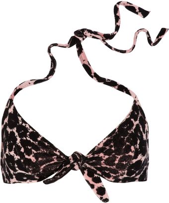 Agent Provocateur Tabby Leopard print Toweling Bikini Top - Lyst