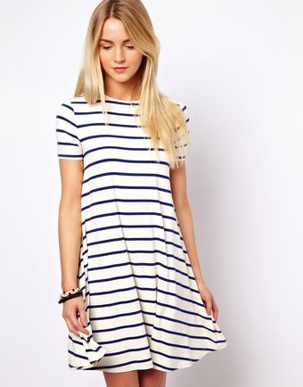 ASOS Collection Asos Swing Dress in Stripe Print - Lyst